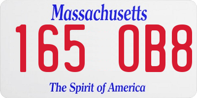 MA license plate 165OB8