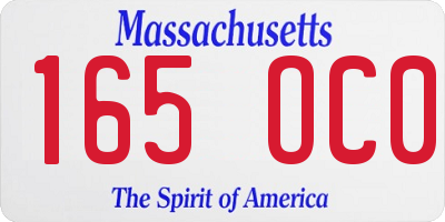MA license plate 165OC0
