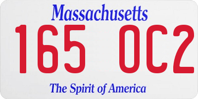 MA license plate 165OC2