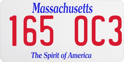 MA license plate 165OC3