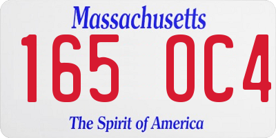 MA license plate 165OC4