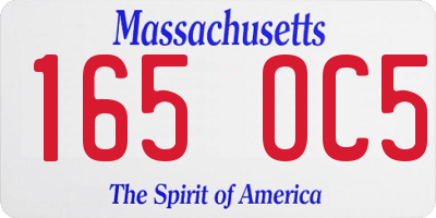 MA license plate 165OC5