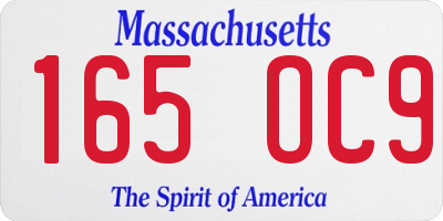 MA license plate 165OC9