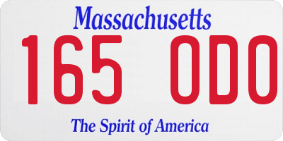MA license plate 165OD0