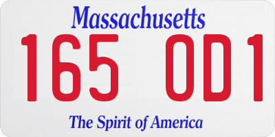 MA license plate 165OD1