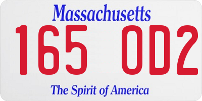 MA license plate 165OD2