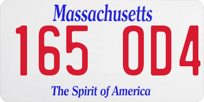 MA license plate 165OD4