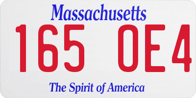 MA license plate 165OE4