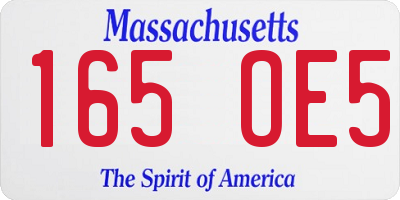 MA license plate 165OE5
