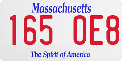 MA license plate 165OE8
