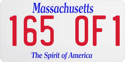 MA license plate 165OF1