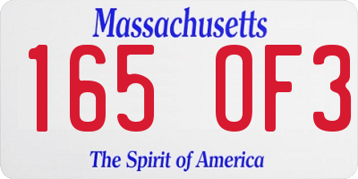 MA license plate 165OF3