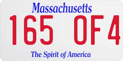 MA license plate 165OF4