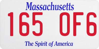 MA license plate 165OF6