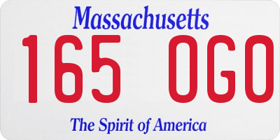 MA license plate 165OG0