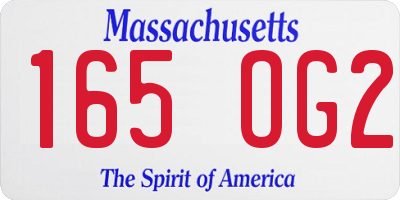 MA license plate 165OG2