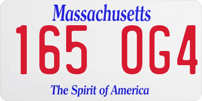 MA license plate 165OG4