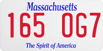 MA license plate 165OG7