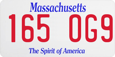 MA license plate 165OG9