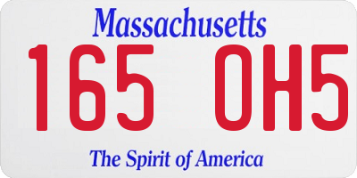 MA license plate 165OH5
