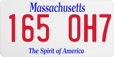 MA license plate 165OH7