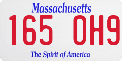 MA license plate 165OH9