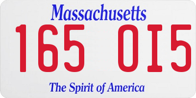 MA license plate 165OI5
