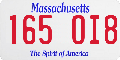 MA license plate 165OI8