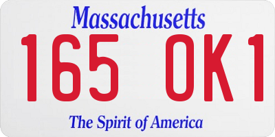MA license plate 165OK1
