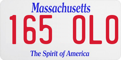 MA license plate 165OL0
