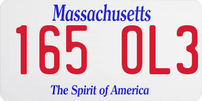MA license plate 165OL3