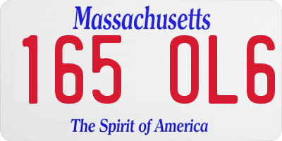 MA license plate 165OL6