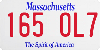 MA license plate 165OL7