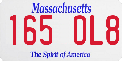 MA license plate 165OL8