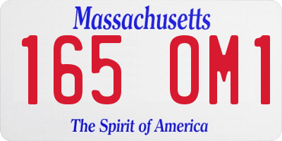 MA license plate 165OM1