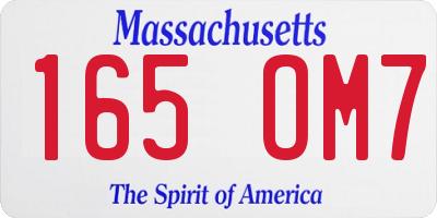 MA license plate 165OM7