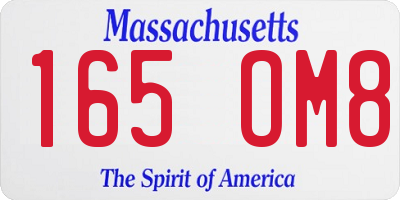 MA license plate 165OM8