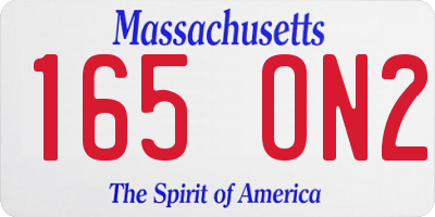 MA license plate 165ON2