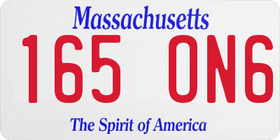 MA license plate 165ON6