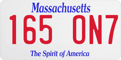 MA license plate 165ON7