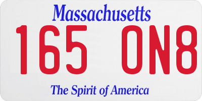 MA license plate 165ON8