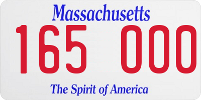 MA license plate 165OO0
