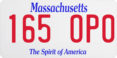 MA license plate 165OP0
