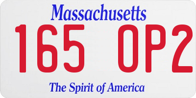 MA license plate 165OP2