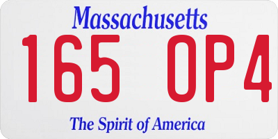 MA license plate 165OP4