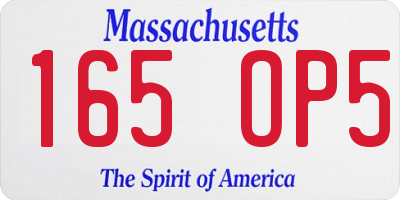 MA license plate 165OP5