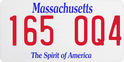 MA license plate 165OQ4