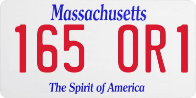 MA license plate 165OR1