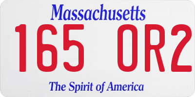 MA license plate 165OR2