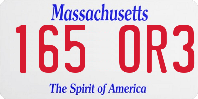 MA license plate 165OR3